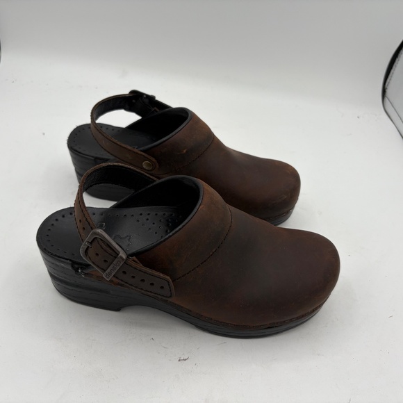 Dansko Mules Women Size 4.5-5 US 35 EU Brown Oil Ingrid Antique Comfort Shoes - Picture 4 of 14